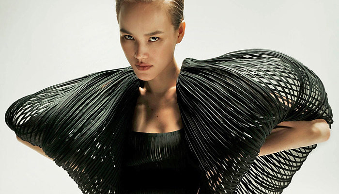 Cong Tri 2023-2024 Fall Autumn Winter Womens Lookbook Presentation - Onesie Unitard Bodysuit Jumpsuit Balaclava Giant Bow Plush Long Sleeve Blouse Strapless Open Shoulders Feathers Tutu Sheer Tulle Velvet Embroidery Crystals Sequins Beads Spikes Fishnet Mesh Crop Top Midriff Logo Gown Eveningwear Fringes Strings Shirtdress Mushroom Hood Wide Leg Palazzo Pants Pantsuit Blazer Sculpture Voluminous Bandage Dress Stripes Handbag