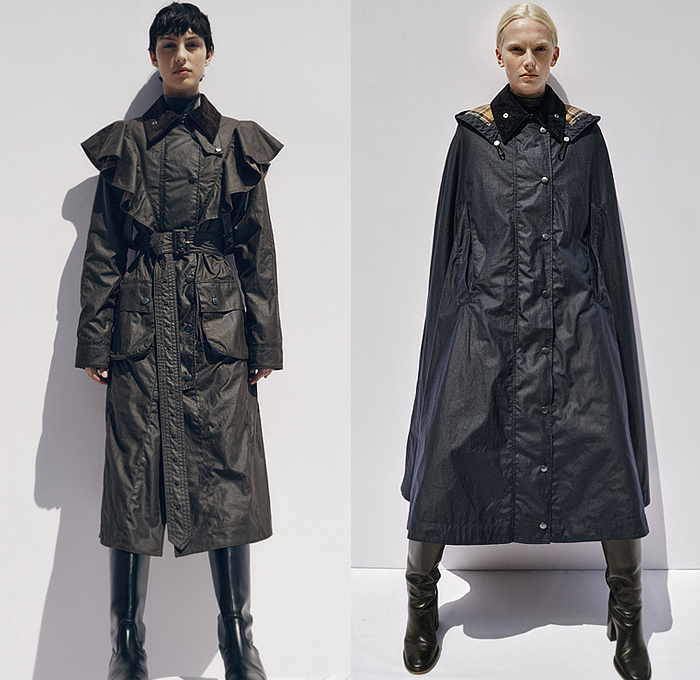 Chloé 2023 Resort Cruise Pre-Spring Womens Lookbook Presentation - Outerwear Parka Vest Poncho Coat Fur Shearling Aviator Jacket Broderie Anglaise Lace Cutwork Lasercut Mesh Blouse Midi Skirt Ruffles Pockets Corduroy Plaid Check Patchwork Denim Jeans Stitching Fringes Threads Noodle Strap Stars Night Sky Ribbed Prairie Damsel Dress Butterfly Strapless Open Shoulders Sheer Handbag Pouch Boots