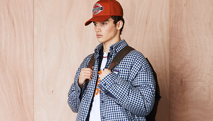 Dsquared2 2024 Pre-Fall Autumn Mens Lookbook - Trucker Hat Denim Jeans Hybrid Patchwork Coat Fur Shearling Aviator Jacket Hoodie Sweatshirt Rustic Distressed Parka Raincoat Anorak Windbreaker Plaid Check Pockets Cargo Pants Knit Patches Wool Peeled Leggings Tights Fishing Vest Cargo Shorts Velvet Tuxedo Studs Bedazzled Crystals Zigzag Quilted Puffer Hiking Biker Motorcycle Boots Handbag Clutch Crossbody Bag Duffel