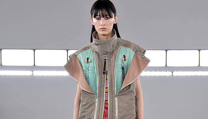 Louis Vuitton 2024 Pre-Fall Autumn Womens Voyager Show - Cartoon Animals Satin Belt Strap Coat Sheer Patchwork Track Jacket Flowers Floral Asymmetrical Pleats Ruffles Puff Shoulders Utility Vest Pockets Embroidery Metal Trinkets Crystals Shorts Snap Buttons Crop Top Midriff Shorts Denim Jeans Check Peter Pan Collar Cutout Capelet Harem Balloon Pants Draped Knit Sweater Mullet Hem Halterneck Gown One Shoulder Wrap Babydoll Bubble Bulb Dress Quilted Puffer Fur Handbag Boots Trainers