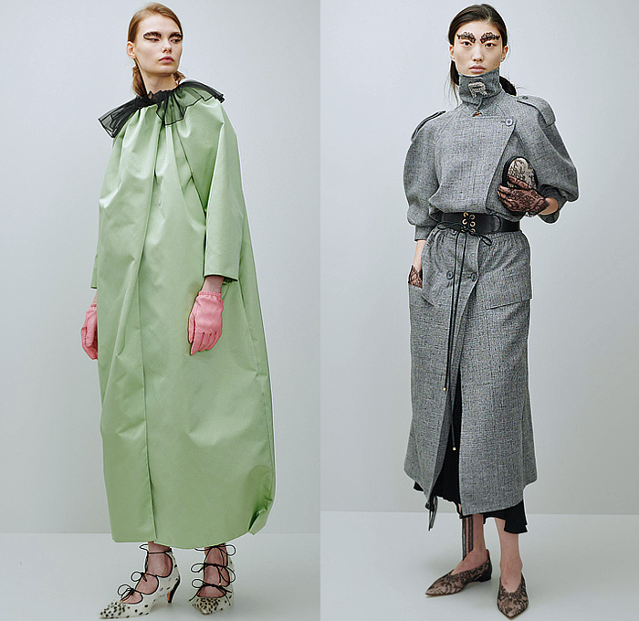 Rochas 2024-2025 Fall Autumn Winter Womens Lookbook Presentation - Paris Fashion Week Femme PFW - The Eye Has to Travel - Denim Jeans Blazer Embroidery Veins Fur Loungewear Quilted Puffer Silk Satin Flowers Floral Sheer Tulle Lace Tights Stockings Knit Blanket Robe Cheetah Velvet Trench Coat Draped Brooch Broche Strings Slouchy One Shoulder Gauntlet Art Deco Shells Metal Coils Padded Accordion Pleats Rectangular Neck Stripes Maxi Dress Purse Clutch Heels Flats