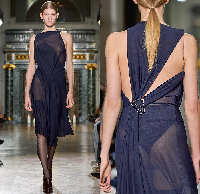 Victoria Beckham 2024-2025 Fall Autumn Winter Womens Runway Looks - Paris Fashion Week PFW - Japanese Denim Jeans High Collar Funnel Neck Turtleneck Pencil Skirt High Waist Wide Leg Flare Knit Sweater Jumper Asymmetrical Deconstructed Chain Fringes Wire Hanger Brooch Dress Coils Tights Stockings Silk Blazer Jacket Strapless Leather Aviator Trench Coat Nautical Hood Boxy Frankenstein Shoulders Pantsuit Sheer Tulle Gown Loafers Handbag Victoria Beckham 2024-2025 Fall Autumn Winter Womens Runway Looks - Paris Fashion Week PFW - Japanese Denim Jeans High Collar Funnel Neck Turtleneck Pencil Skirt High Waist Wide Leg Flare Knit Sweater Jumper Asymmetrical Deconstructed Chain Fringes Wire Hanger Brooch Dress Coils Tights Stockings Silk Blazer Jacket Strapless Leather Aviator Trench Coat Nautical Hood Boxy Frankenstein Shoulders Pantsuit Sheer Tulle Gown Loafers Handbag