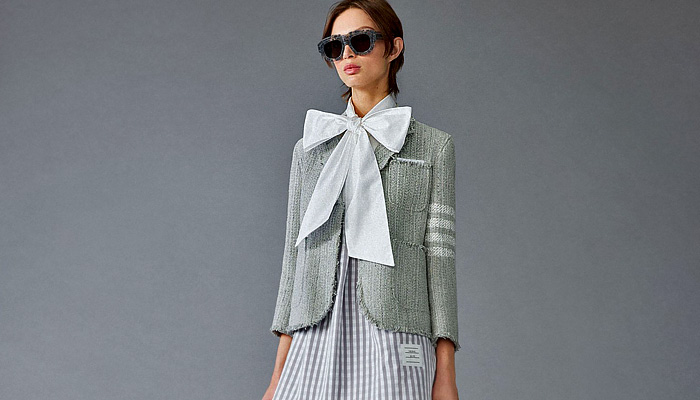 2025 Pre-Fall women's blazers and pantsuits: bold tailoring, lace, geometric, monograms, puffer hybrids, and standout designer cuts.