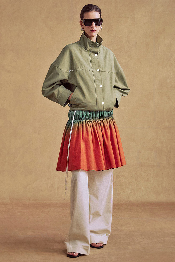 3.1 Phillip Lim 2026 Pre-Fall Womens fashion trends show studded leather, accordion pleats, ombré, silk patchwork, and knit crochet