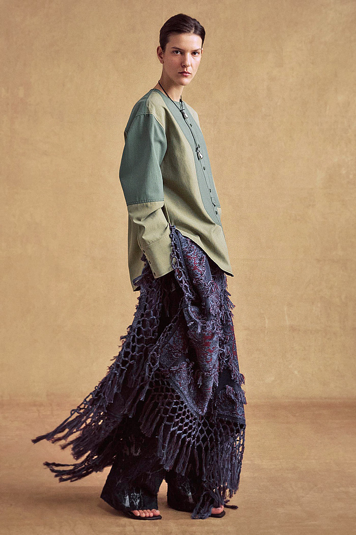 3.1 Phillip Lim 2026 Pre-Fall Womens fashion trends show studded leather, accordion pleats, ombré, silk patchwork, and knit crochet
