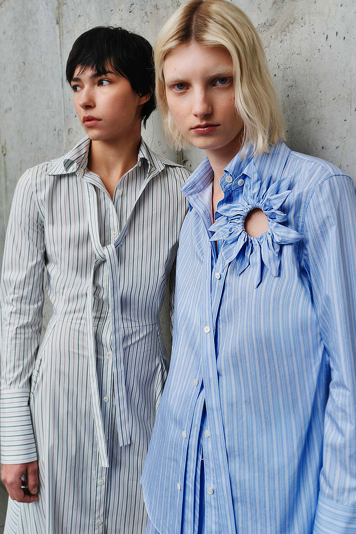 Monse 2026-2027 Fall Winter Womens Fashion Looks - Sunflowers Beads Cutout Deconstructed Check Pleats Knot Knit Stripes Lace Tulle