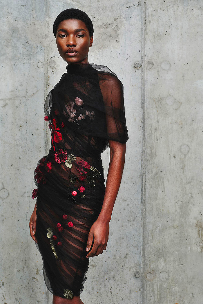 Monse 2026-2027 Fall Winter Womens Fashion Looks - Sunflowers Beads Cutout Deconstructed Check Pleats Knot Knit Stripes Lace Tulle