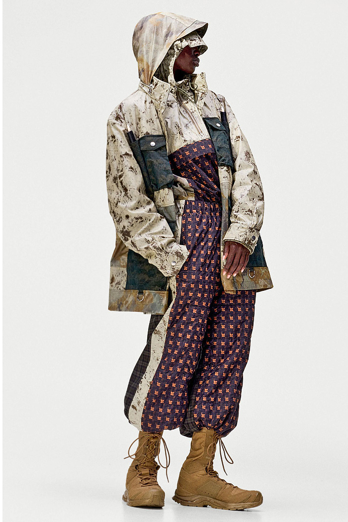Rolf Ekroth 2026-2027 Fall Winter Mens Fashion Trends - fishnet, pockets, vests, quilted, patchwork, tartan, camo, manskirt, boots