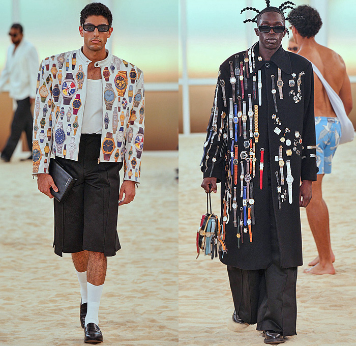 3.Paradis 2026 Spring Summer menswear – freedom doves, surreal art beachwear, multi-waistband denim, crystals, utility layers
