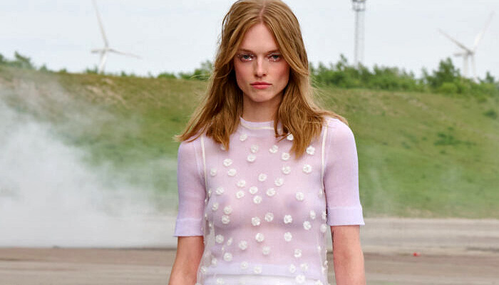 Cecilie Bahnsen 2026 Spring Summer Womenswear - Cutout Florals, Babydoll Dress, Silver, Polka Dots, Sheer, Quilted, Looped Hems