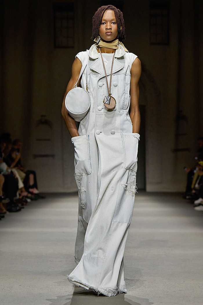 Coach 2026 Spring Summer Womens at NYFW had denim jeans, suede vest, patchwork check pants, monogram, sky, hearts, sheer dress