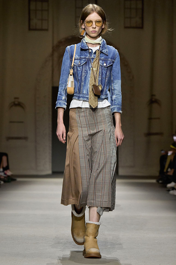 Coach 2026 Spring Summer Womens at NYFW had denim jeans, suede vest, patchwork check pants, monogram, sky, hearts, sheer dress