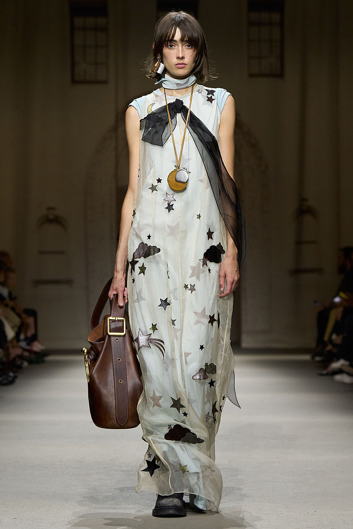 Coach 2026 Spring Summer Womens at NYFW had denim jeans, suede vest, patchwork check pants, monogram, sky, hearts, sheer dress