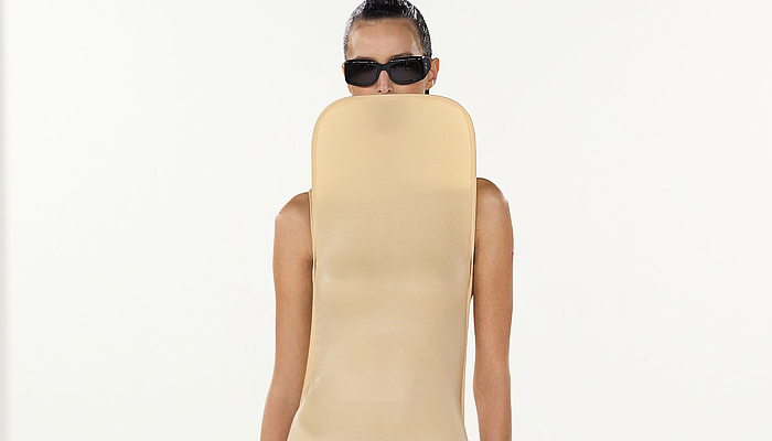 Courrèges 2026 Spring Summer Women - veils, bikini, straps, cycling shorts, cuffs, petal mullet hems, denim jeans, shield, cutouts