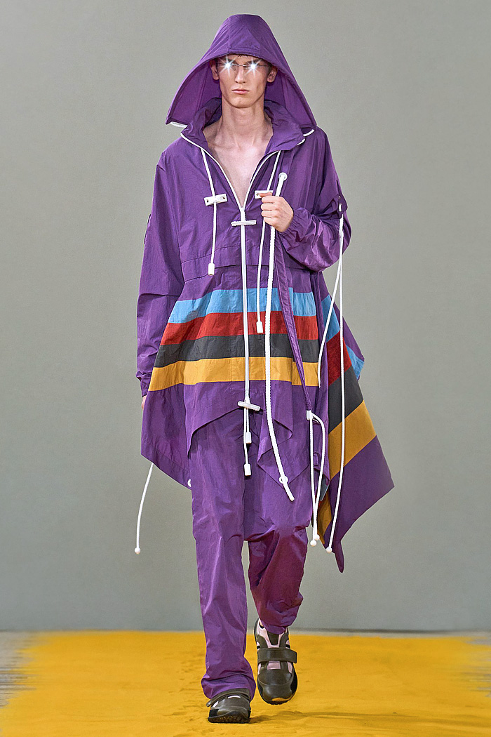 Craig Green 2026 Spring Summer Mens Runway - Vest, Straps, Fred Perry Collab, Knit Fringes, Skirt Shorts, Flowers, and Rainwear