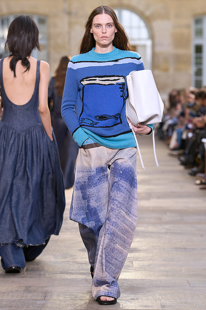 Gabriela Hearst 2026 Spring Summer Womens Runway - tarot, knit, denim jeans, poufy sleeves, yarn, deadstock charms, cutout stars