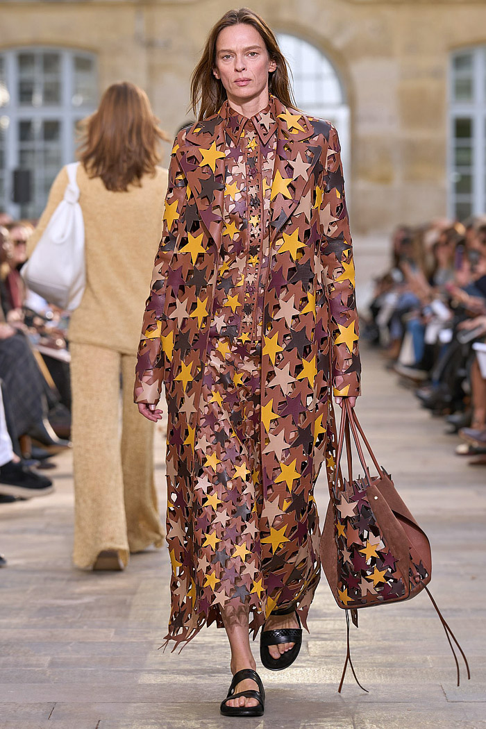 Gabriela Hearst 2026 Spring Summer Womens Runway - tarot, knit, denim jeans, poufy sleeves, yarn, deadstock charms, cutout stars