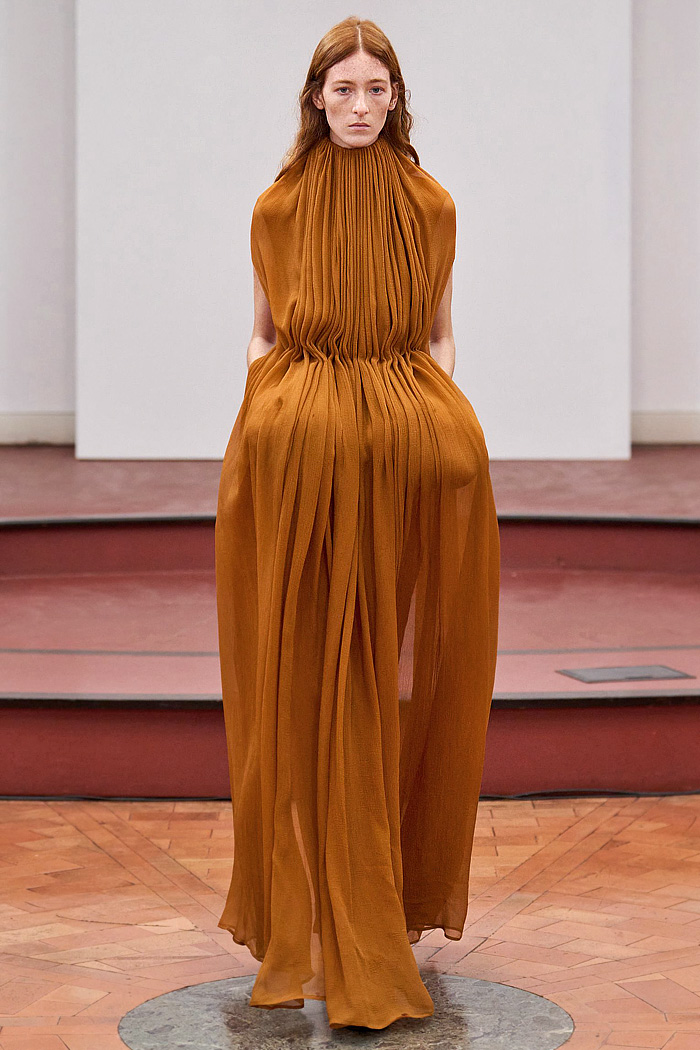 Institution By Galib Gassanoff 2026 Spring Summer Womens at MFW - basket weave, shoelace fringes, buttons, cameras, high shoulders