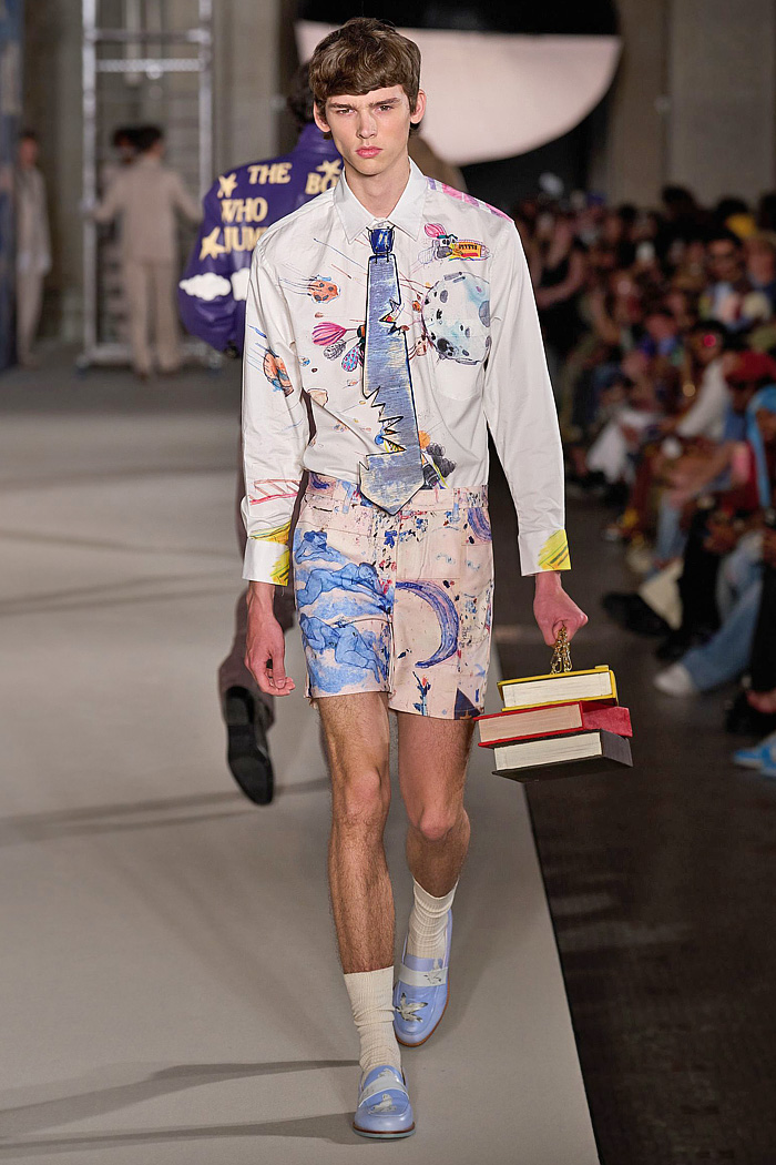 KidSuper 2026 Spring Summer Mens - flaps, children's book illustrations, coats, patchwork, wide leg jeans, apron, deconstructed