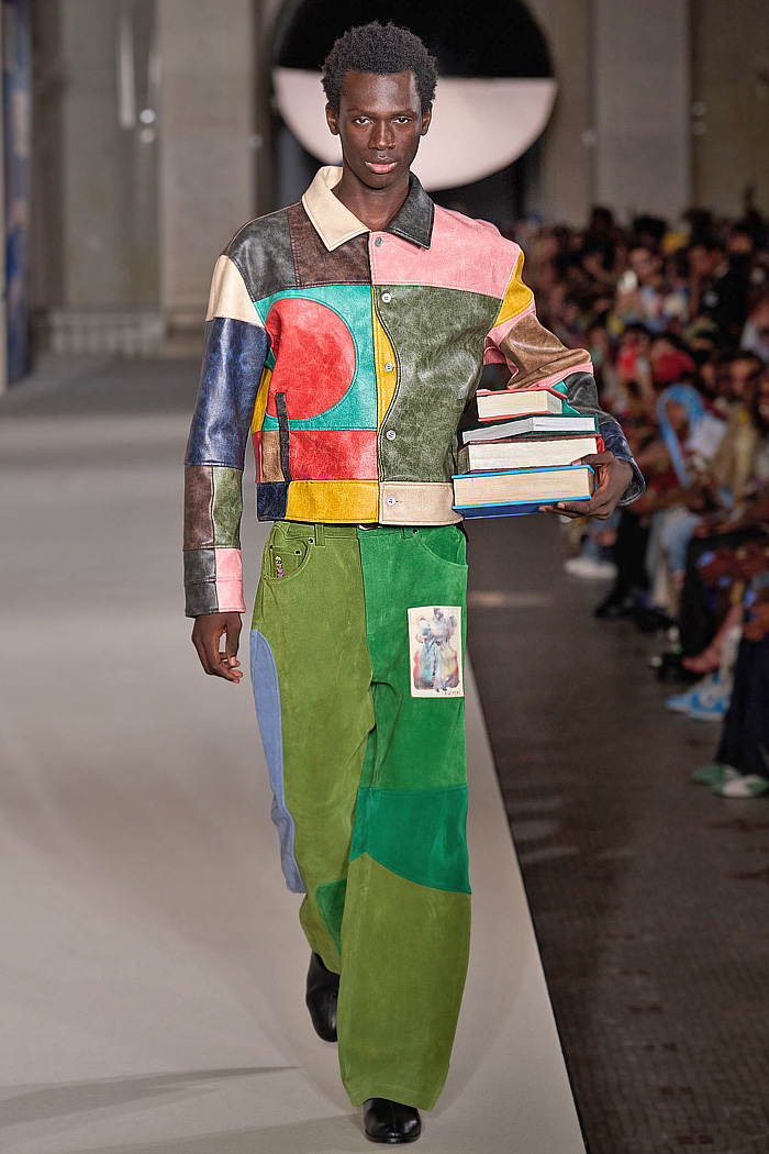 KidSuper 2026 Spring Summer Mens - flaps, children's book illustrations, coats, patchwork, wide leg jeans, apron, deconstructed