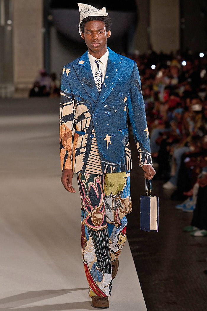 KidSuper 2026 Spring Summer Mens - flaps, children's book illustrations, coats, patchwork, wide leg jeans, apron, deconstructed