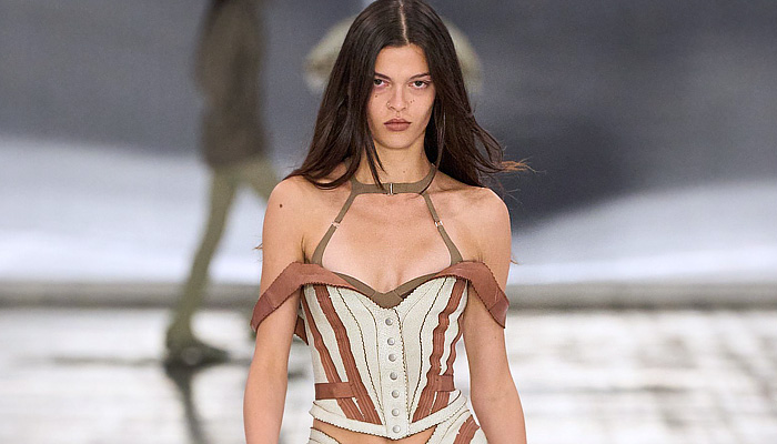 KNWLS 2026 Spring Summer Womens denim jeans, leotard, bodycon, neoprene, harness, armor, flare, corset, check, tights, Nike collab