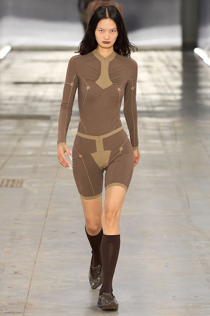 KNWLS 2026 Spring Summer Womens denim jeans, leotard, bodycon, neoprene, harness, armor, flare, corset, check, tights, Nike collab