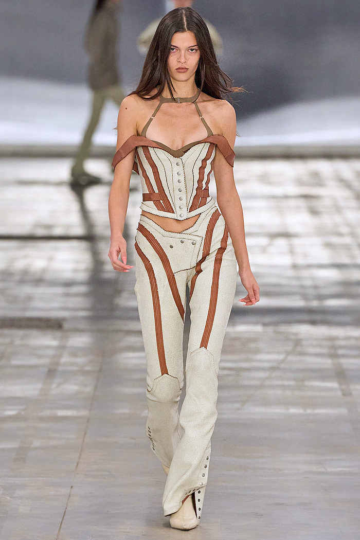 KNWLS 2026 Spring Summer Womens denim jeans, leotard, bodycon, neoprene, harness, armor, flare, corset, check, tights, Nike collab