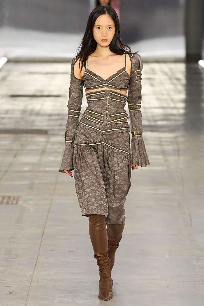 KNWLS 2026 Spring Summer Womens denim jeans, leotard, bodycon, neoprene, harness, armor, flare, corset, check, tights, Nike collab