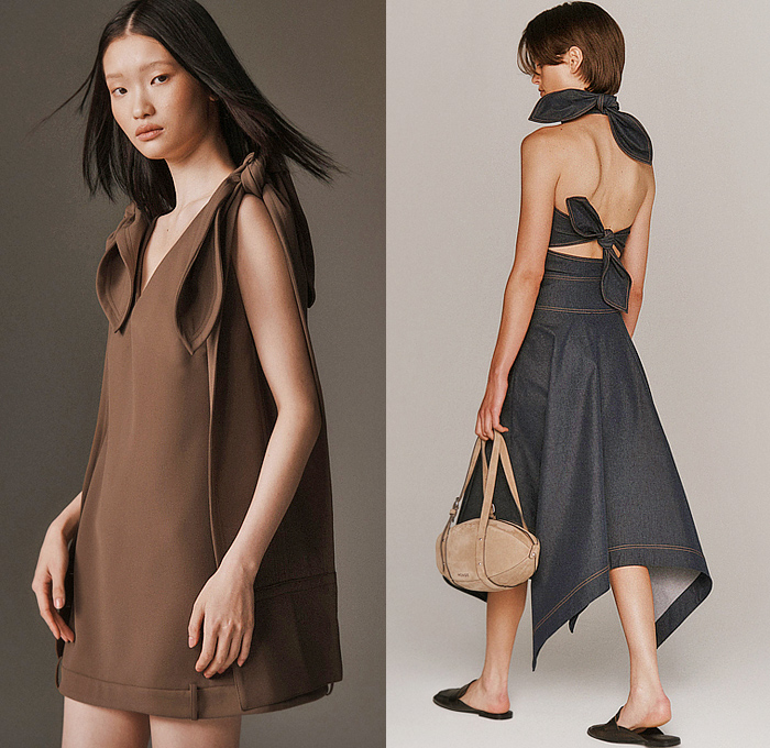 Monse 2026 Resort Cruise Pre-Spring Womens Lookbook - Denim Jeans Deconstructed Hybrid Vest Asymmetrical Knit Sweater Jumper Metal Studs Patchwork Cardigan Blouse Shirtdress Pinstripe Leather Sweatshirt Hoodie Harness Check Blazerdress Pockets Belts Straps Miniskirt Balloon Skirt Shorts Double Collar Suede Quilted Puffer Outerwear Jacket Zipper Slashed Wide Leg Baggy Loose Vest Draped Knot Tied Dress Velvet Flats Clogs Loafers