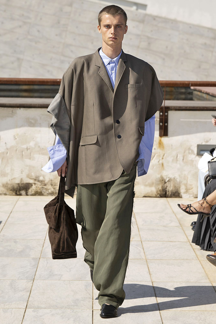 Niccolò Pasqualetti 2026 Spring Summer Menswear – denim jeans jumpsuit, cape jacket, cargo pants, pleats, deconstructed hybrid