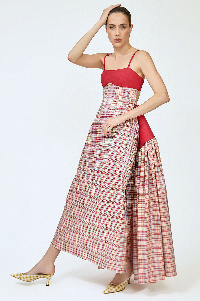 Rosie Assoulin 2026 Resort Womens show patchwork, knit crochet, jelly mint, flare pants, beads, halterneck, striped leaves, flowers