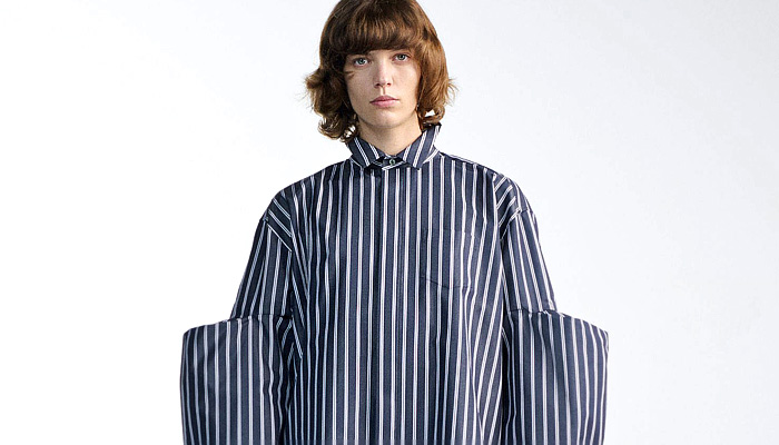 Sacai 2026 Resort Cruise Womens: hybrid denim, cannon sleeves, wide-leg, knits, flappy shorts, pantsuits, deconstructed