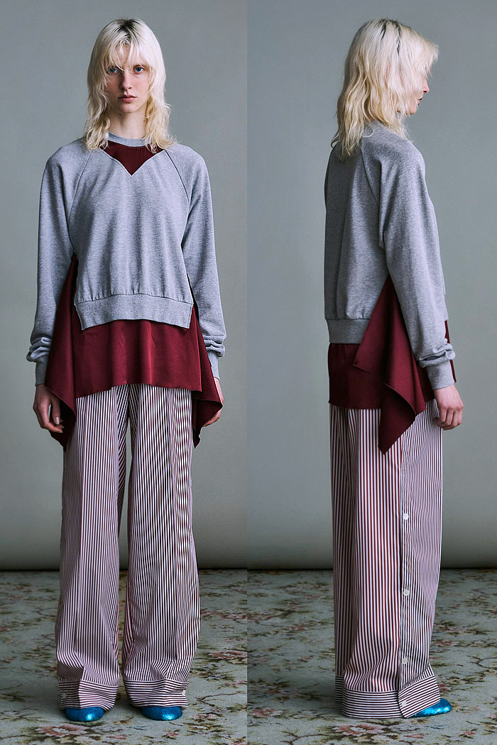 Undercover 2026 Resort Cruise Womenswear - deconstructed, denim jeans, pleats, pajamas, lace, layers, skull flowers, patchwork