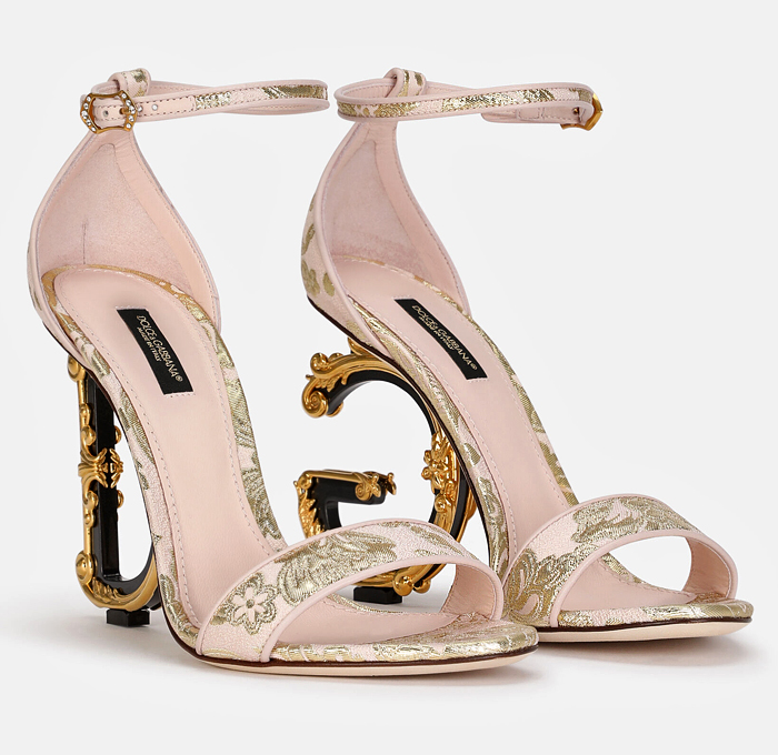 Dolce&Gabbana Nappa Mordore Sandals Baroque DG Heel | Denim Jeans ...