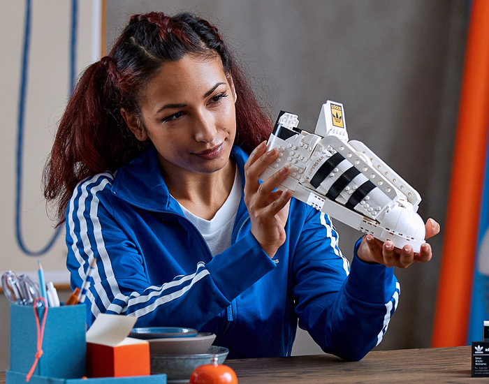 LEGO adidas Originals Superstar Sneakers Collaboration - Vintage Classic Iconic Basketball Sport Shoes Footwear LEGO Bricks White Kicks Black Stripes Low Cut Top Old Skool Toy Gold Foil Accents Laces - 2021 Spring Summer Collection - Quirky Fashion Finds by Denim Jeans Observer