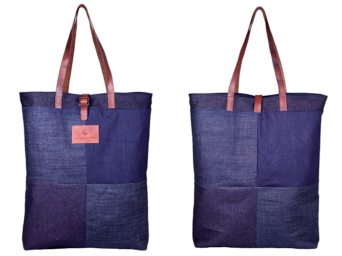 Atelier de l'Armée 2013 Spring Japanese Selvage Denim Tote Bags & Carryalls: Trend Watch: Hot Denim Styles, Upcoming Trends, Spotted at the Clothing Rack & Fresh New Jeans