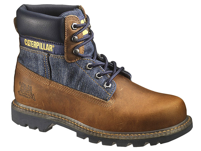 Cat Footwear Mens Colorado Jean Boot - Made in Denim Finds #MadeInDenim #DenimFinds: Accessories, Headgear, Footwear, Shoes, Bags, Toys and Products Made in Denim, Quirky & Cool Finds, Denim Outerwear (coats, parkas, capes, jackets, vests and more)