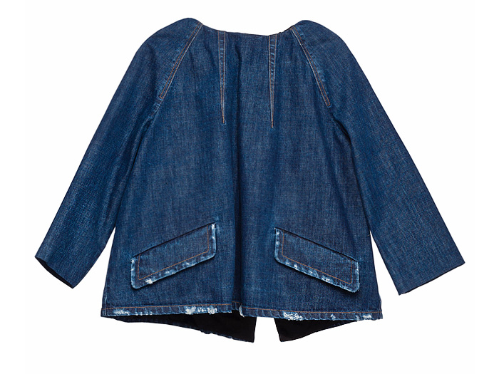 Miu Miu 2013 Spring Summer Made in Denim Picks - Womens Catwalk Runway Pieces - Denim Tunic Capelet Top & Jean Coats - Made in Denim Finds #MadeInDenim #DenimFinds: Accessories, Headgear, Footwear, Shoes, Bags, Toys and Products Made in Denim, Quirky & Cool Finds, Denim Outerwear (coats, parkas, capes, jackets, vests and more)