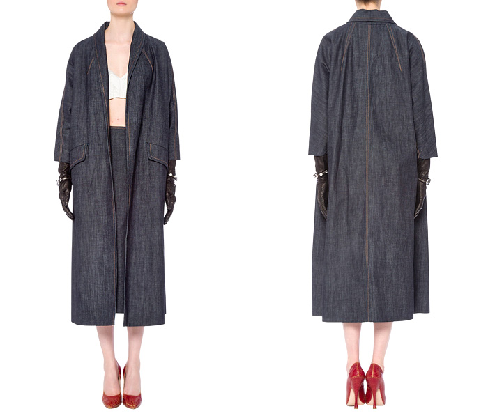 Miu Miu 2013 Spring Summer Made in Denim Picks - Womens Catwalk Runway Pieces - Denim Tunic Capelet Top & Jean Coats - Made in Denim Finds #MadeInDenim #DenimFinds: Accessories, Headgear, Footwear, Shoes, Bags, Toys and Products Made in Denim, Quirky & Cool Finds, Denim Outerwear (coats, parkas, capes, jackets, vests and more)
