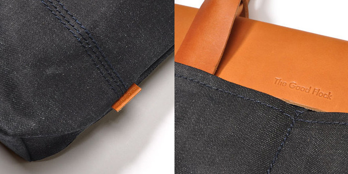 (2) The Tokyo Bag Waxed Selvage Cone Mills Denim - The Good Flock Made in Denim 2013 Spring Picks - Waxed Cone Mills Denim Fabric Accessories - Bags & Wallet: Made in Denim Finds #MadeInDenim #DenimFinds - Accessories, Headgear, Footwear, Shoes, Bags, Toys and Products Made in Denim, Denim Outerwear (coats, parkas, capes, jackets, vests and more), Quirky & Cool Finds