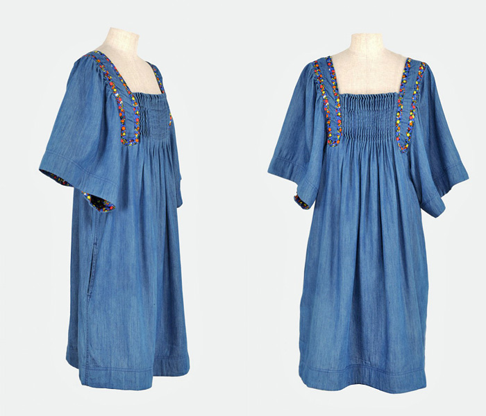 (1) Womens Denim Trapeze Dress - Tsumori Chisato Womens Denim Finds 2013 Spring Summer - Made in Denim Finds #MadeInDenim #DenimFinds & Trend Watch #DenimJeansTrendWatch