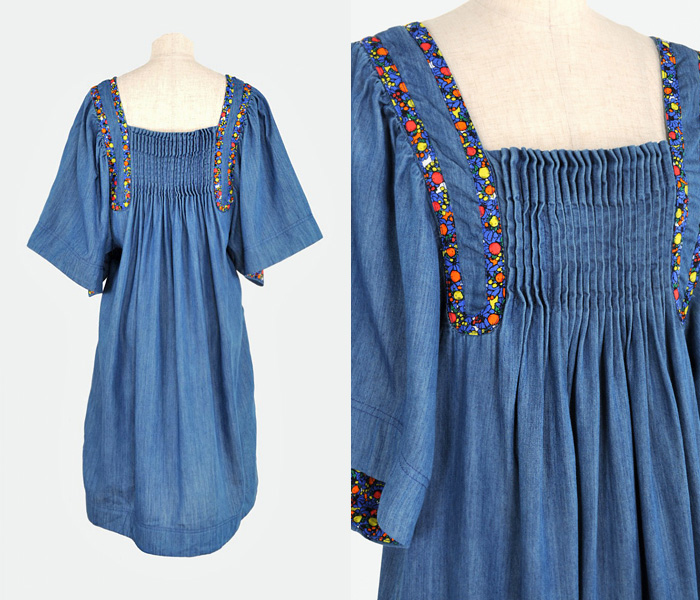 (2) Womens Denim Trapeze Dress - Tsumori Chisato Womens Denim Finds 2013 Spring Summer - Made in Denim Finds #MadeInDenim #DenimFinds & Trend Watch #DenimJeansTrendWatch