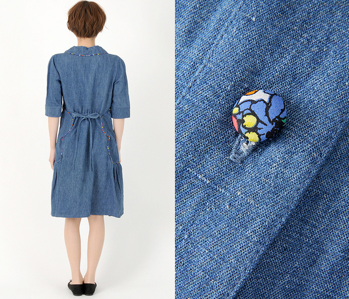 (5) Womens Peter Pan Collar Denim Dress - Tsumori Chisato Womens Denim Finds 2013 Spring Summer - Made in Denim Finds #MadeInDenim #DenimFinds & Trend Watch #DenimJeansTrendWatch