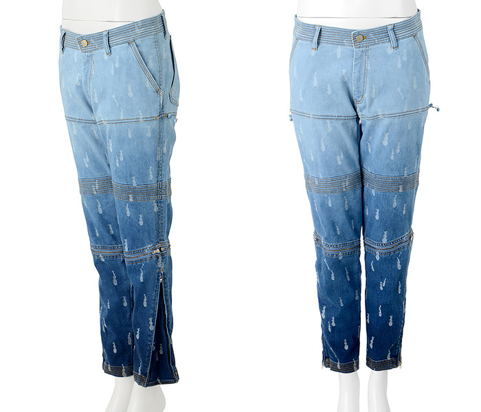(7) Womens Cactus Print Light Blue or Ombre Blue Denim Jeans - Tsumori Chisato Womens Denim Finds 2013 Spring Summer - Made in Denim Finds #MadeInDenim #DenimFinds & Trend Watch #DenimJeansTrendWatch