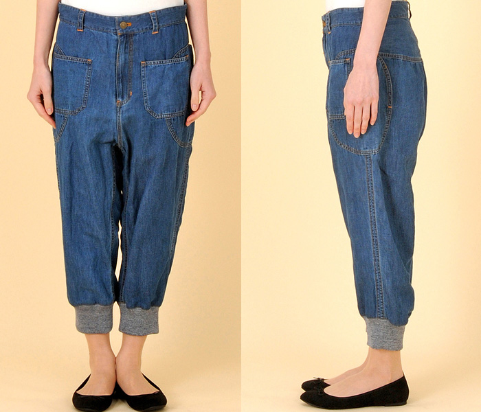 (10) Womens Sarouel Harem Fit Denim Sweatpants Style Hem - Tsumori Chisato Womens Denim Finds 2013 Spring Summer - Made in Denim Finds #MadeInDenim #DenimFinds & Trend Watch #DenimJeansTrendWatch