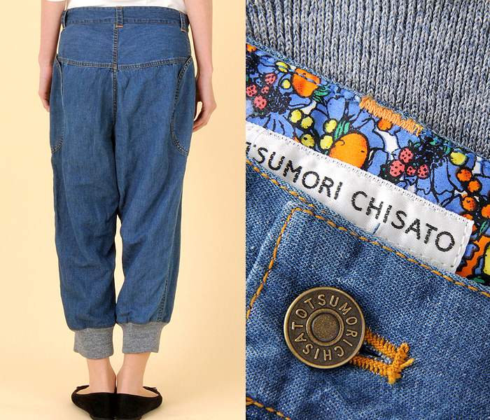 (11) Womens Sarouel Harem Fit Denim Sweatpants Style Hem - Tsumori Chisato Womens Denim Finds 2013 Spring Summer - Made in Denim Finds #MadeInDenim #DenimFinds & Trend Watch #DenimJeansTrendWatch