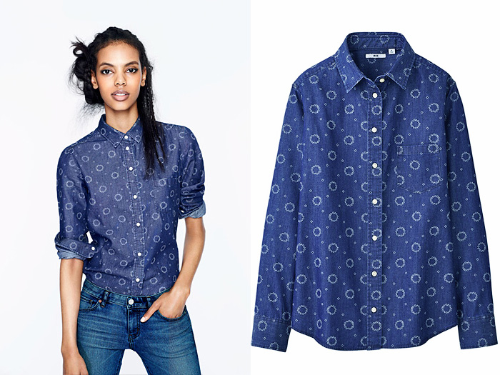 UNIQLO Denim Long Sleeve Shirt - Friday Denim Finds - Made in Denim for 2013 Fall Autumn Womens