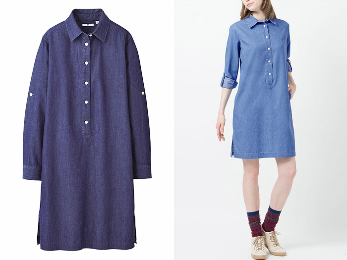 UNIQLO Denim Oversized Shirt Dress - Friday Denim Finds - Made in Denim for 2013 Fall Autumn Womens