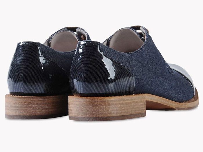 Brunello Cucinelli Denim Low Top Lace Up Derby Shoes Footwear Silicone Details - Womens 2014 Spring Summer Fashion Made in Denim Style Finds - Italy
